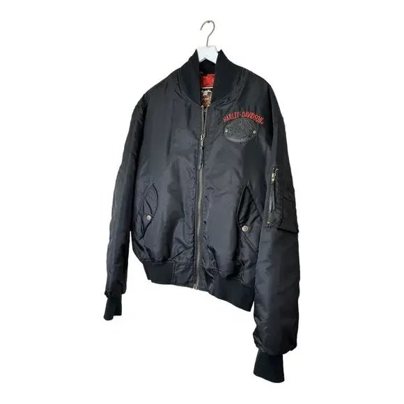 Harley Davidson Harley Owners Group HOG Black Bomber Jacket Live the Legend XXL